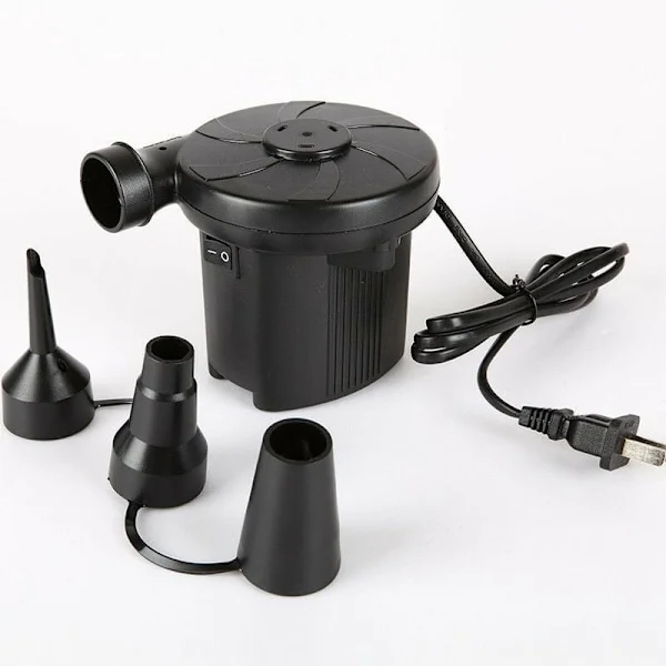 Elektrisk luftpump, elektrisk pump, luftmadrass, elektrisk pump, luftpump med 3 luftmunstycken för infla