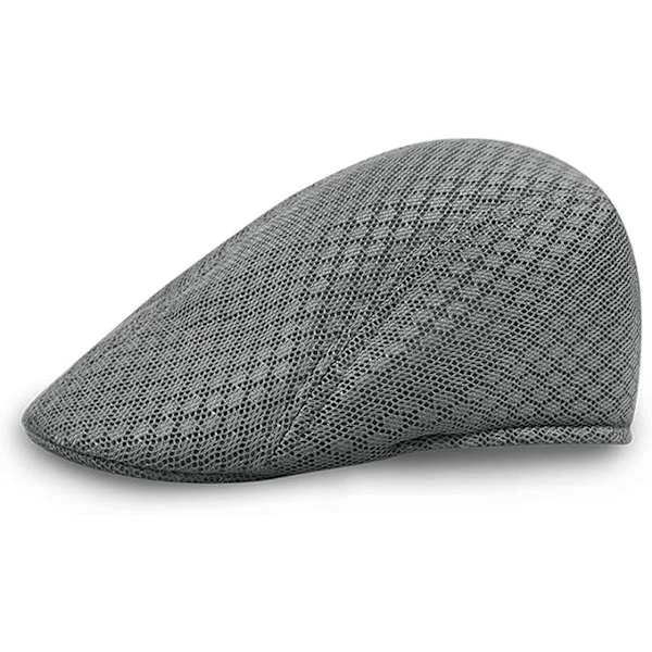 Grå Vintage mesh basker ivy caps herre flat lue pustende caps golf