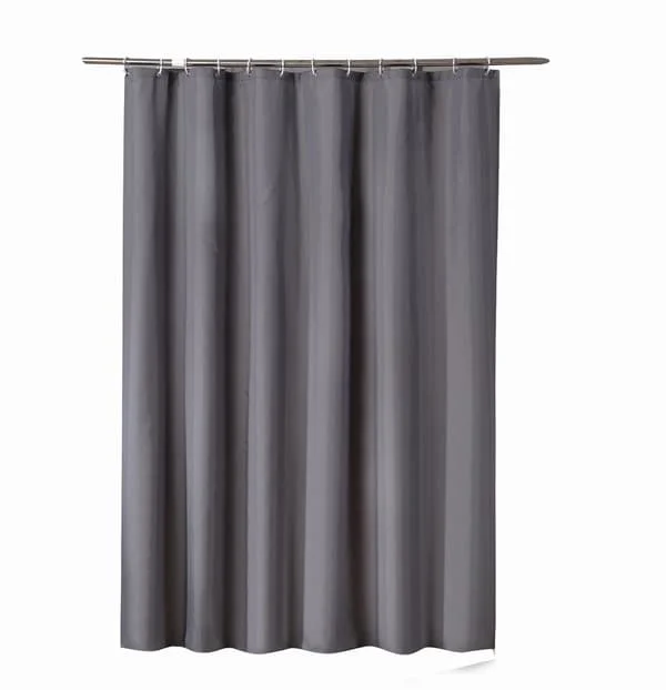 [KK] 80 cm wide x 180 cm long dark grey shower curtain, waterproof shower curtain liner, bath curtain with plastic rings
