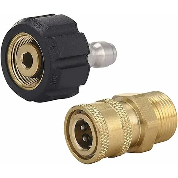Hurtigkobling for høytrykksspyler 3/8" M22-kobling Hann Hunn Messing Høytrykksspyler Koblingssett Hurtigkobling for høytrykksspyler 1 par