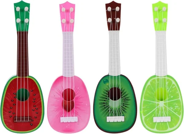 4 stk Mini Ukulele Søt Fruktform Liten Gitar Musikkinstrument for Barn (Tilfeldig stil)