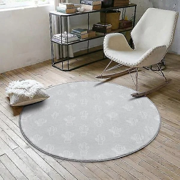【YD】60x60cm Rund Baderomsmatte Sklisikker Myk Matte for Bad Soverom Lekerom Stil B
