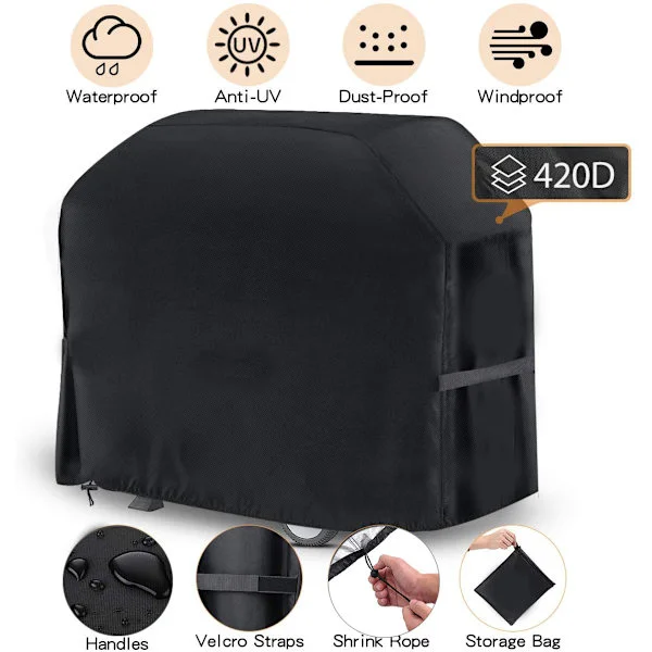 Støvtett beskyttelsesdeksel for grill, hage, terrasse, grill (77 x 90 cm)