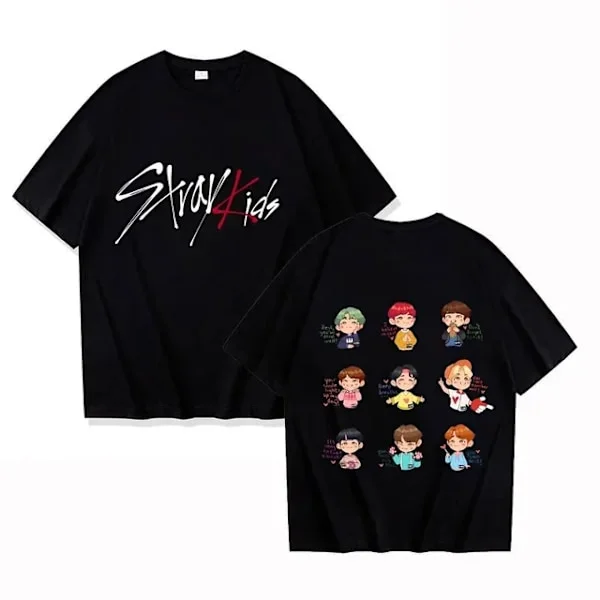 K-POP Stray Kids T-paita Miehet Naiset Painettu Korkealaatuinen Puuvilla T-paita Lyhythihainen T-paita Oversize T-paidat Topit Vaatteet 1