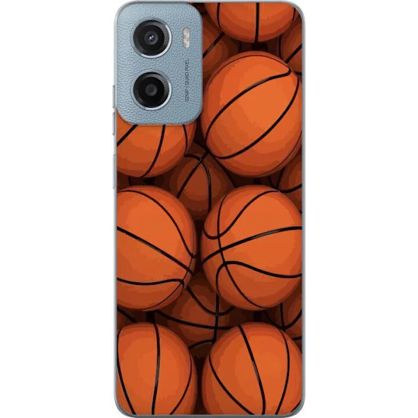 Kompatibelt Mobilskal till Motorola Moto G05 Mönster med basketbollar i orange och svart, sportigt och energifyllt motiv
