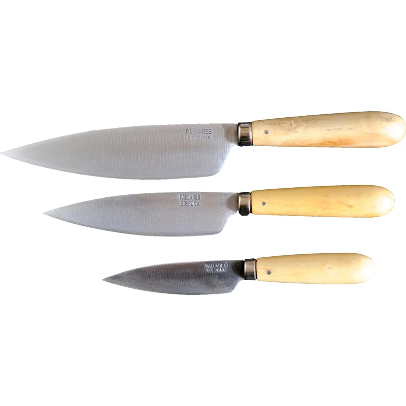 Pallarès Traditionella Köksknivar i set om 3 tygfodral, 9, 13, 16 cm | Matlagning > Köksknivar > Knivset | Bagaren och Kocken