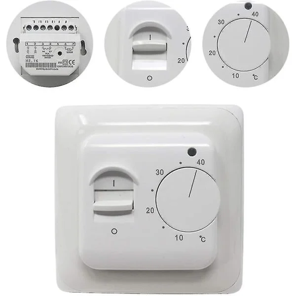 Manuell elektrisk termostat for gulvvarme med AC 220v M5 .16A probe, mekanisk termostat for gulvvarme [Energiklasse A+++]