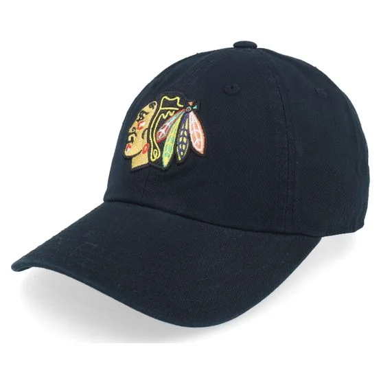 American Needle - NHL Svart unconstructed Caps - Chicago Blackhawks Blue Line Black Dad Cap @ Hatstore