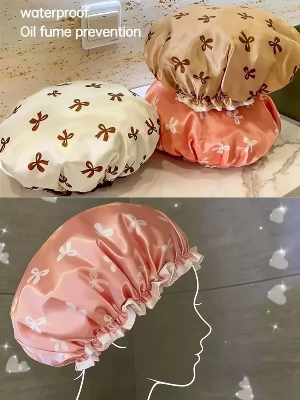 AliExpress - 1 bonnet de douche double couche, bonnet de douche élastique, bonnet de bain imperméable, bonnet de douche réutilisable, bonnet de bain 