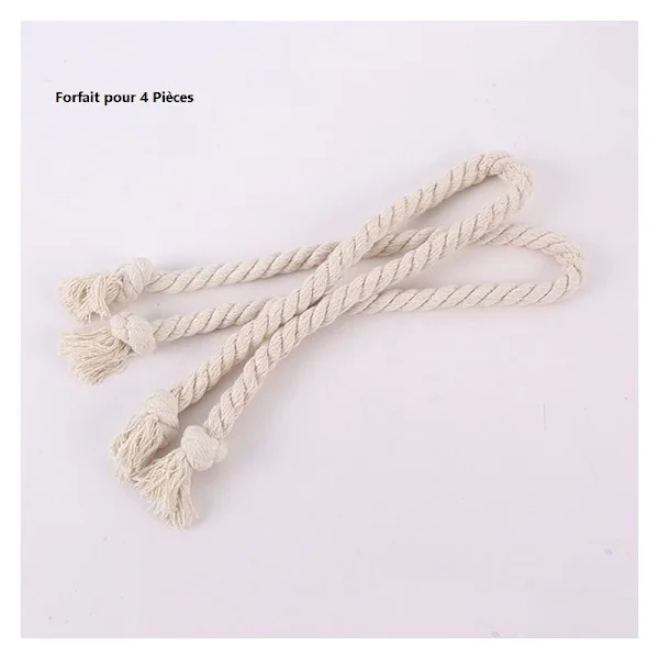 Cotton Rope Tiebacks 2 Pairs Knitted Buckle Cotton Rope Handmade Window Curtain Rope for Room Bedroom Decoration - 80cm Beige
