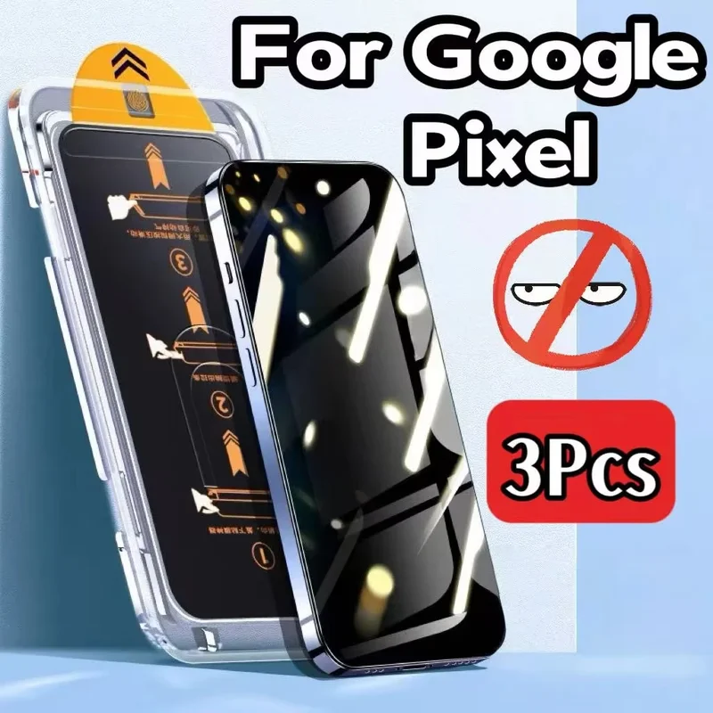 AliExpress - 1–3 Stück staubfrei, einfache Installation, Anti-Spy-Hartglas für Google Pixel 10, 9 Pro, XL, 8A, 8, 7, 7a, 6A, 5G, 4G, 