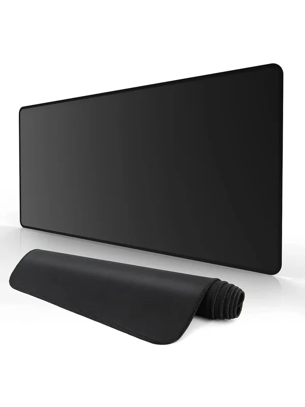 AliExpress - Grand tapis de souris de jeu noir média, sous-tapis de joueur, tapis de bureau PC, clavier en polymères