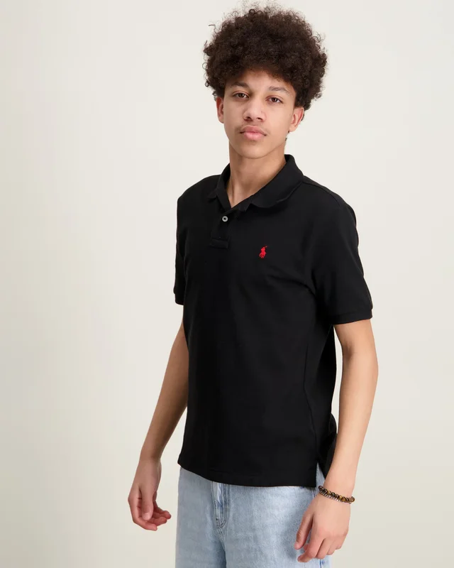 Polo Ralph Lauren The Iconic Mesh Polo Shirt Zwart Polo-/rugbyshirts Jongens - Kids Brand Store