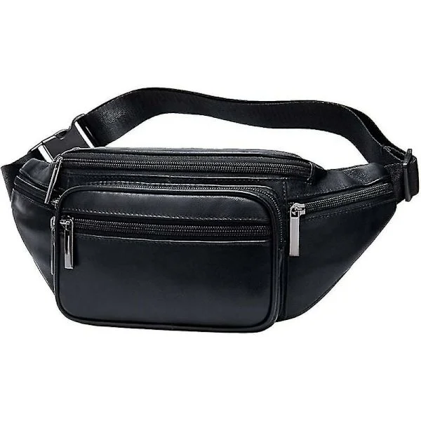 Leather Waist Bag for Men and Women, Travel, Hiking, Running, Hip Belt, Slim Cell Phone Wallet