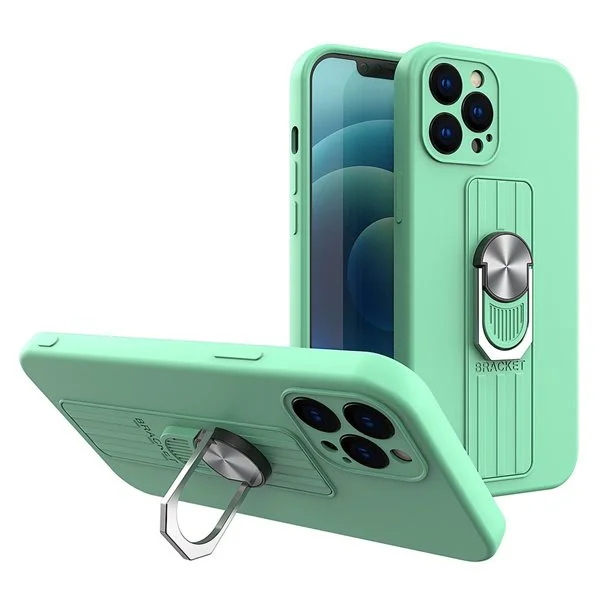 Ring Case silikoni kotelo sormi ote ja jalusta Samsung Galaxy S21+ 5G (S21 Plus 5G) minttu