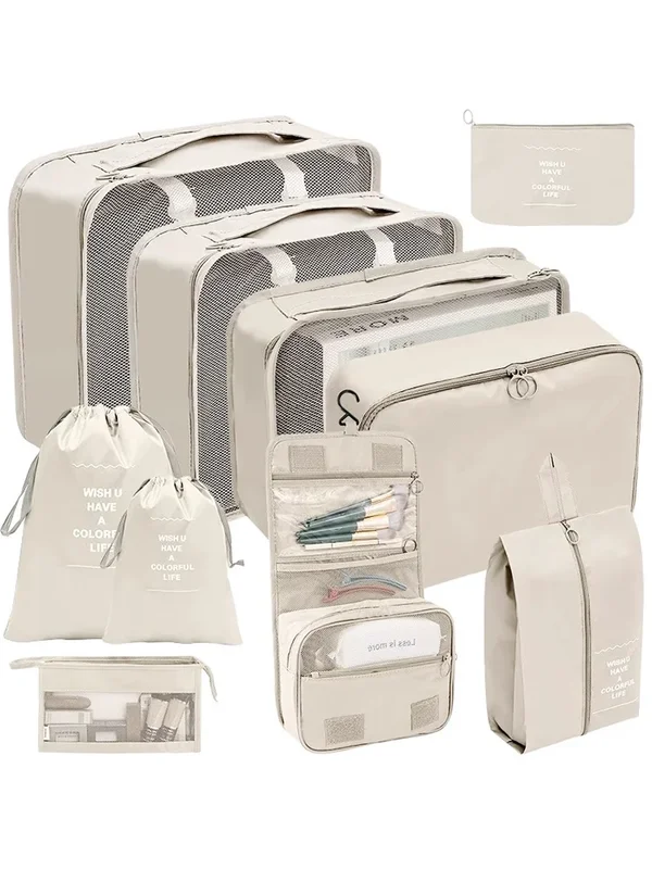 AliExpress - 7/8/9/10 pièces ensemble organisateur de voyage sacs de rangement valise emballage Cubes ensemble étuis Portable bagages vêtements 