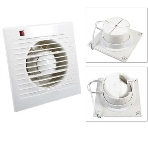 100 mm fläkt, luftutsug, mekanisk ventilation med backspjäll, 7 W, 26 dB(A), mekanisk ventilation