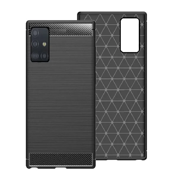 Samsung Galaxy A71 - Flexibel Carbon Mjuk TPU Skal - Svart