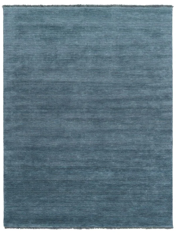 Large Handloom Fringes Rug - Dark Teal 250X350 Wool, Modern Style