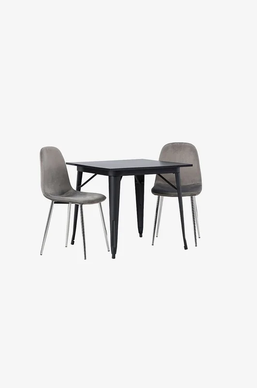 Venture Home - Matgrupp Tempe med 2st stolar Eva - Svart - Matgrupp 4 personer - Från Homeroom