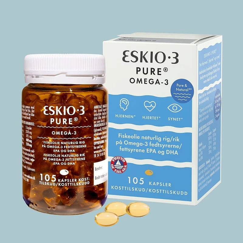 Eskio-3 Pure Omega-3 105 kapsler, Helse & Madvarer, Kosttilskud, Fiskeolie & Omega 3