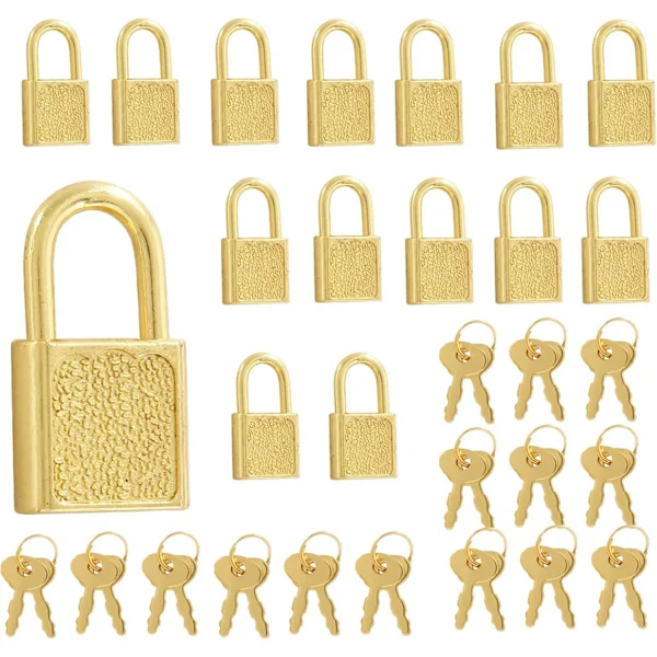 Kombinationslås resväska lås med kombinationslås hänglås - Set med 15 hänglås - Vintage hänglås, retro metallås och nycklar - Mini antik di...