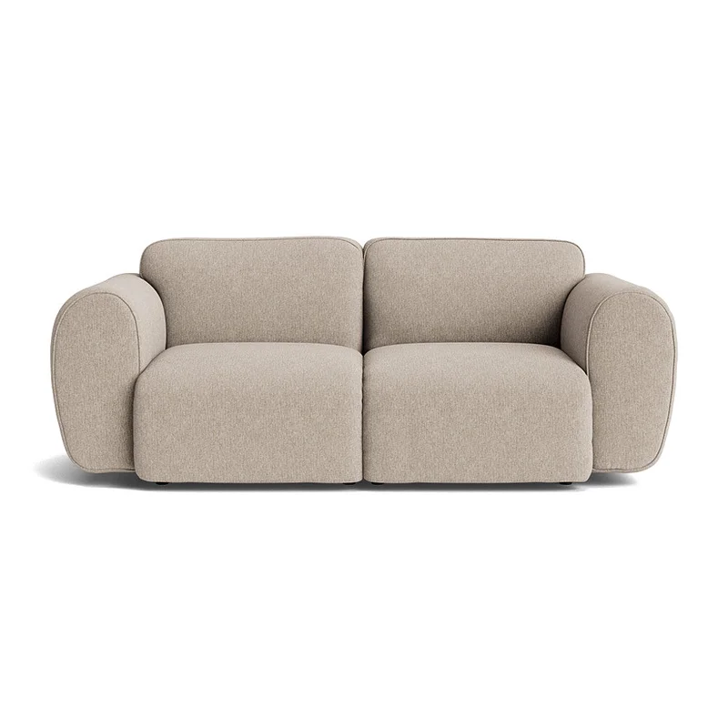Boston Beige 2 personers sofa, 200x94x78cm - Komfortabel 2-personers sofa i Massivt træ, chipboard, PU skum og polyester