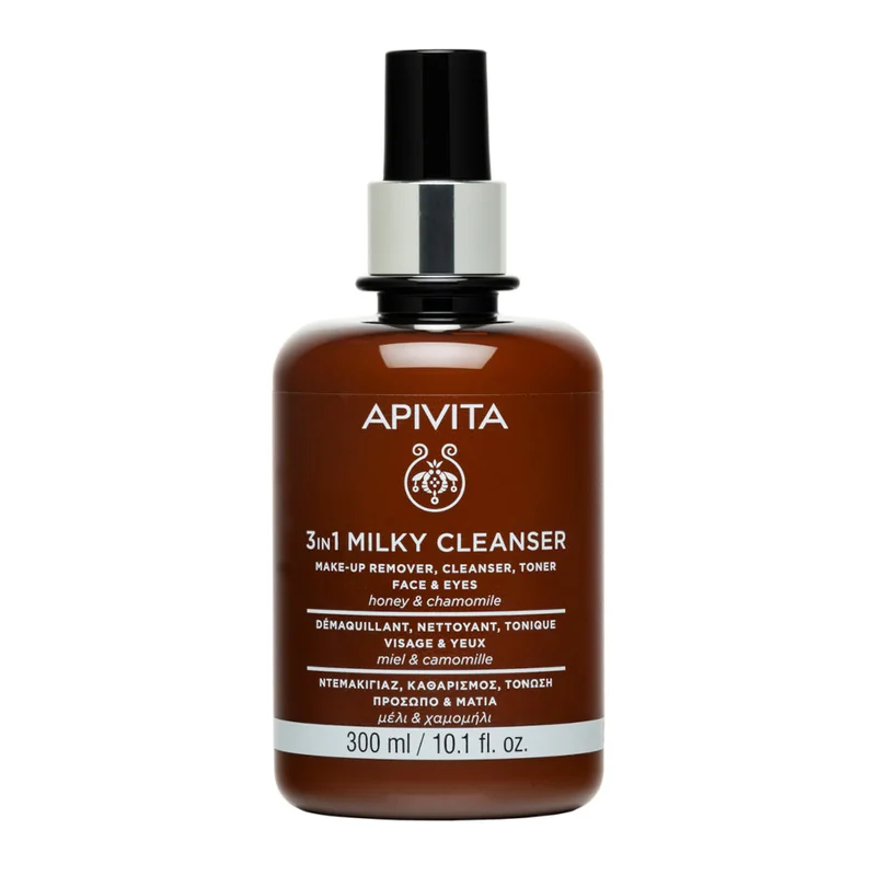 APIVITA Detergenti e Struccanti Latte Detergente 3 in 1 per Viso e Occhi 300ml - Latte detergente viso