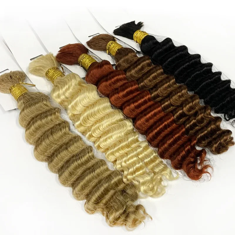AliExpress - Voorgekleurd Deep Wave Bulk Haar voor Vlechtwerk, Remy Bulk Haar zonder Weft, 14-28 inch Boho Krullend Bulk Haar Extension, Crochet 