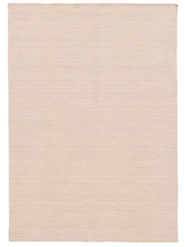 Plain (Single Colored) Handloom Flat Rug - Light Pink 160X230 Wool, Modern Style