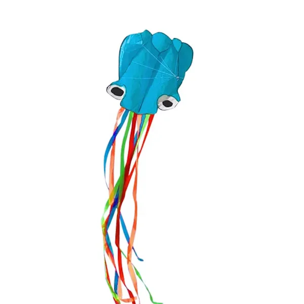 Stor Blæksprutte Drage 1 stk Regnbue Blæksprutte Flyvende Blæksprutte Drage, Drager med 100 Meter Flyveline og Spole, Nylon Drage til Begyndere (Sort)