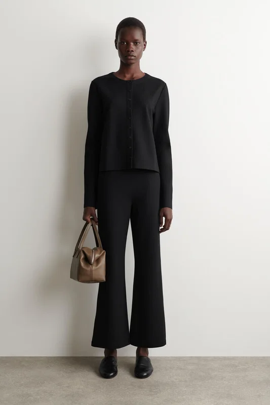 COS Minimal Jersey Cardigan in Black - Women