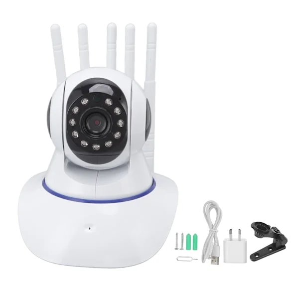 Trådlös säkerhetskamera HD WiFi 2.4G Rörelsedetektering Automatisk spårning Nattseende Säkerhetskamera med 2-vägs ljud AU-kontakt