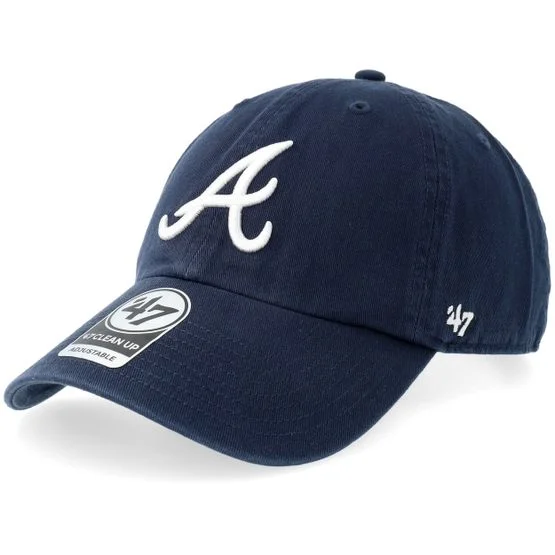 47 Brand - MLB Blau unconstructed Cap - Atlanta Braves Clean Up Navy Dad Cap / Unconstructed @ Hatstore