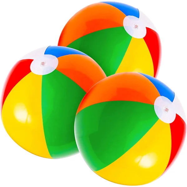 Badbollar 3-pack, 40 cm Uppblåsbara leksaker - Sommarvattenspel för barn, festgåvor & Luau-dekorationer, roliga födelsedagspresenter