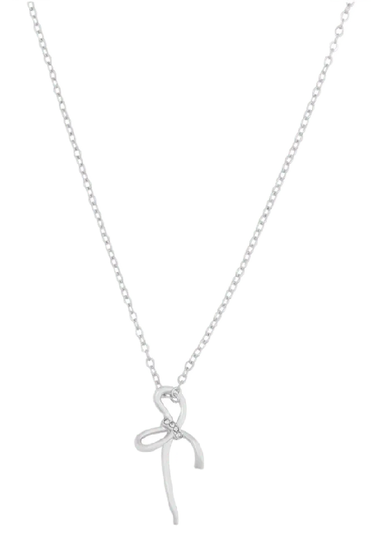 SNÖ of Sweden Ribbon Small Pendant Neck 42 Halsband Dam Silver cm
