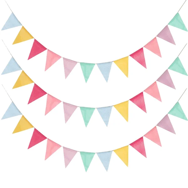 36 st flaggspel i regnbågens färger, vimplar, trianglar, festdekoration, klassrumsdekoration