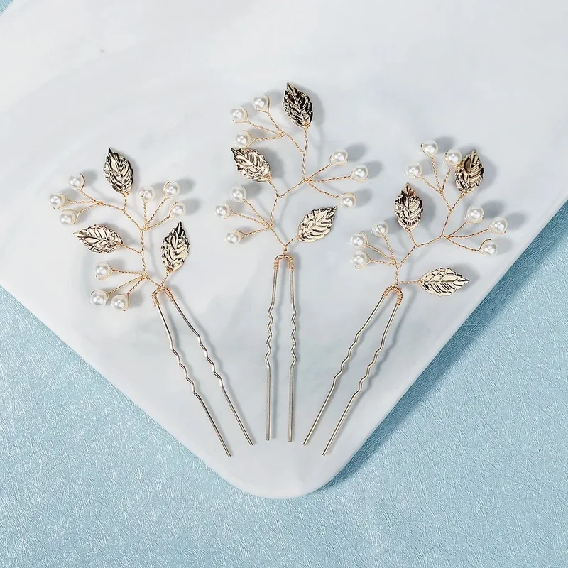 AliExpress - Épingle à cheveux feuille d'or 3PK/ensemble, couvre-chef de mariée, pinces à cheveux classiques Mori pour femmes, bijoux d'ornement de 