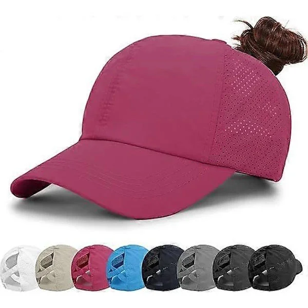 Women's Baseball Cap - Ponytail Sun Hat, Quick Dry Running Cap, Women's Golf Caps, Adjustable Criss Cross Trucker Hats