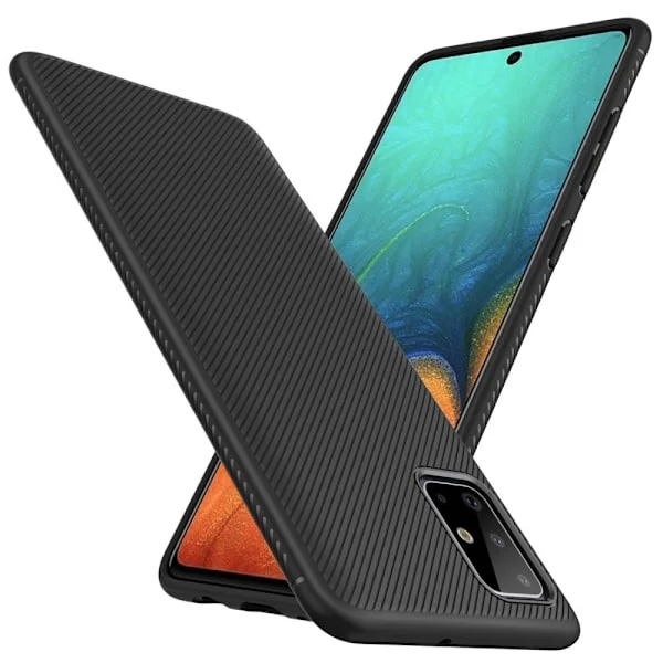 Samsung Galaxy A71 Jazz Twill Tekstur TPU - deksel - Svart