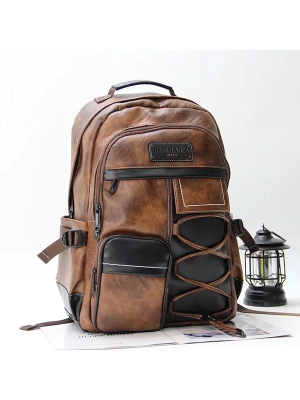 AliExpress - Retro-Rucksack für Herren, gewichtsreduzierende Riemen, Rucksack für Herren, modische Kreuzschnürsenkel, Herrenrucksäcke, wasserdichte 