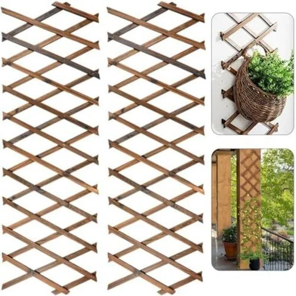 Expanderbart Växtstöd 2 st 185x30CM Träpanel för Klätterväxter Kompatibel med Inomhus Utomhus Trädgård Uteplats Sovrum Väggupphängning