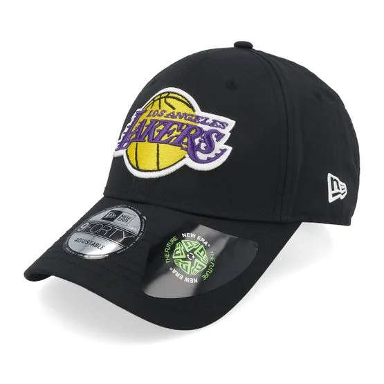 New Era - Los Angeles Lakers Recycled 9FORTY Black Adjustable Adjustable Black Cap - NBA @ Hatstore