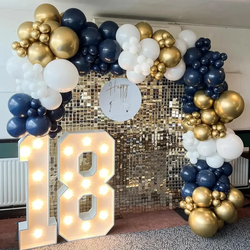 AliExpress - Ensemble d'arche de ballon en latex bleu nuit, blanc, or, HT Denci, mariages, révélation du sexe, enterrement de vie de jeune fille, 