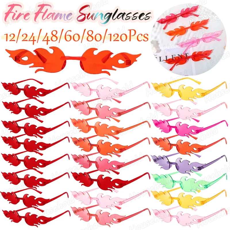 AliExpress - 12-120 Stück Feuerflammen-Sonnenbrille Randlose Feuer-Sonnenbrille Bonbonfarben Party-Sonnenbrille Hochzeit Lustige Sonnenbrille für 