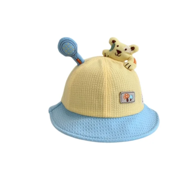Tegneserie bjørn tredimensionel tennisketsj børns fiskerhat baby solskygge hat baby hat,gul