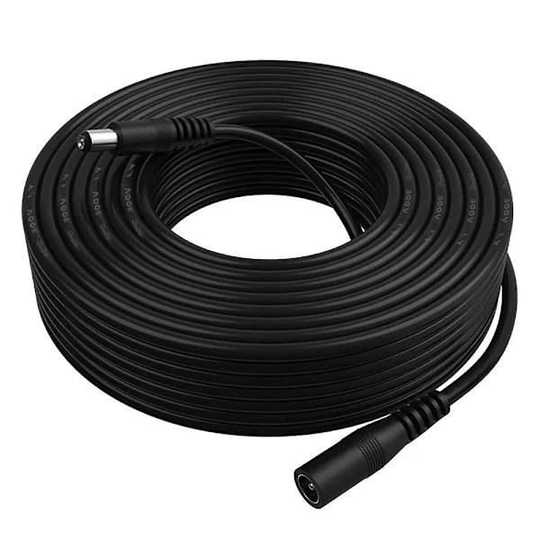 10 m (33 fot) 2,1 x 5,5 mm DC 12 V strömadapter förlängningskabel, hane till hona DC strömförlängningssladd för CCTV-övervakningskameror, trådlös IP-