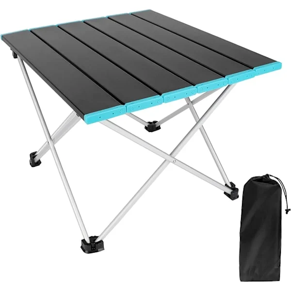 Bärbar campingbord med hopfällbar bordsskiva i aluminium och bärväska, hopfällbart campingbord för husvagn, båt, kök, grill