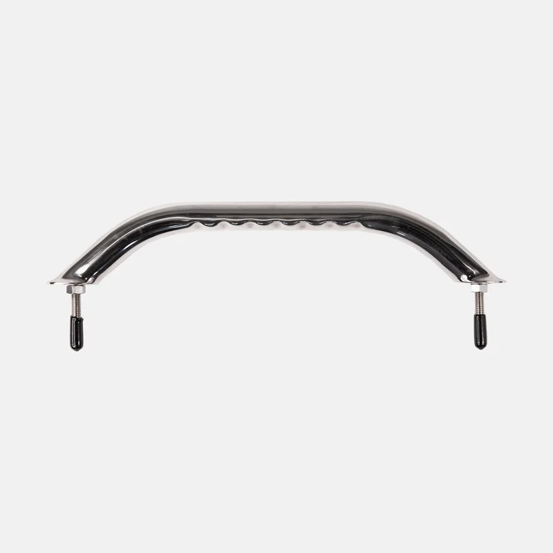 Asidero barco / asidero NOCK Goodgrip, perfil ovalado con extremo inclinado, con perno pasante, acero inoxidable resistente a ácidos, 350 x Ø25 mm