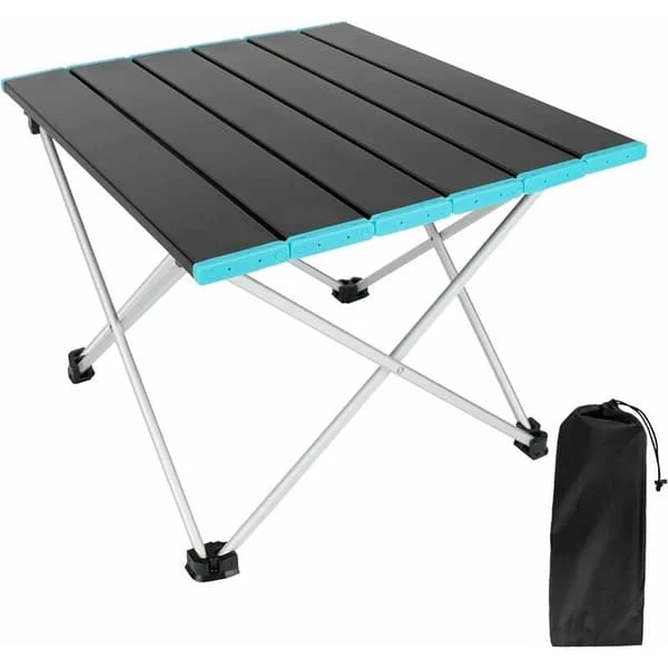 Bärbar campingbord med hopfällbar aluminium bordsskiva och bärväska, hopfällbart campingbord för camping, båtliv, matlagning, grillning, 